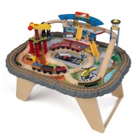 Set trenulete Transportation Station KidKraft cu masuta Set trenulete Transportation Station KidKraft cu masuta